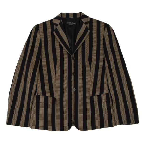 GIORGIO ARMANI Wool Stripe 3-Button Jacket Beige Size 40
