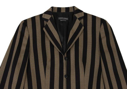 GIORGIO ARMANI Wool Stripe 3-Button Jacket Beige Size 40