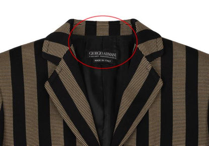 GIORGIO ARMANI Wool Stripe 3-Button Jacket Beige Size 40