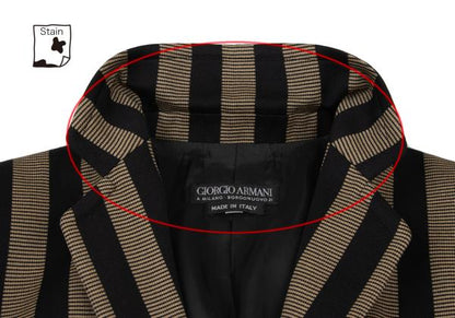 GIORGIO ARMANI Wool Stripe 3-Button Jacket Beige Size 40
