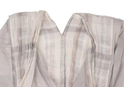 ISSEY MIYAKE Check Panel French Sleeve Blouse Gray Size M