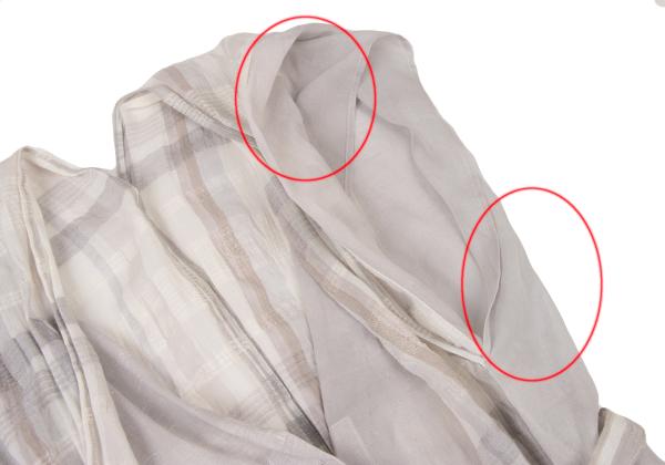 ISSEY MIYAKE Check Panel French Sleeve Blouse Gray Size M