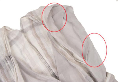 ISSEY MIYAKE Check Panel French Sleeve Blouse Gray Size M