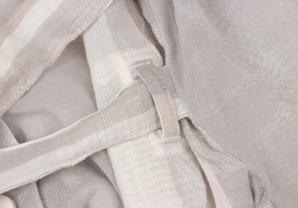 ISSEY MIYAKE Check Panel French Sleeve Blouse Gray Size M