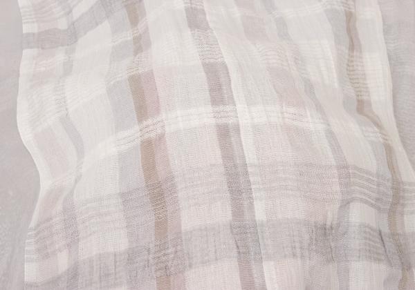 ISSEY MIYAKE Check Panel French Sleeve Blouse Gray Size M