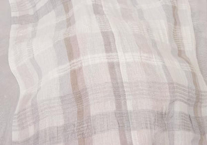 ISSEY MIYAKE Check Panel French Sleeve Blouse Gray Size M