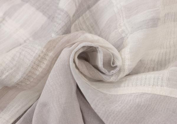 ISSEY MIYAKE Check Panel French Sleeve Blouse Gray Size M