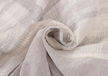 ISSEY MIYAKE Check Panel French Sleeve Blouse Gray Size M