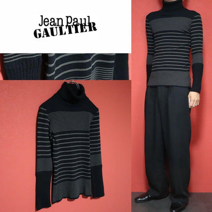Jean Paul GAULTIER CLASSIQUE 90s Mixed Knit Black Size 40