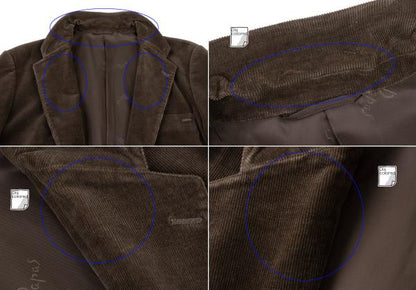 Papas Corduroy 3-Button Jacket Dark Brown Size L