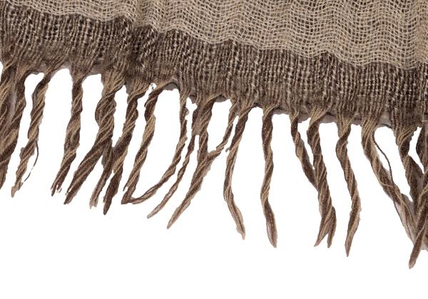 Papas Fine Merino Wool Bi-Color Fringe Scarf Brown