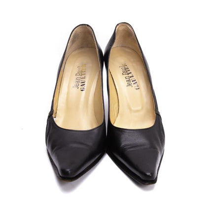 Jean Paul GAULTIER Leather Side Gather Pumps Black Size 24CM