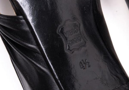 Jean Paul GAULTIER Leather Side Gather Pumps Black Size 24CM