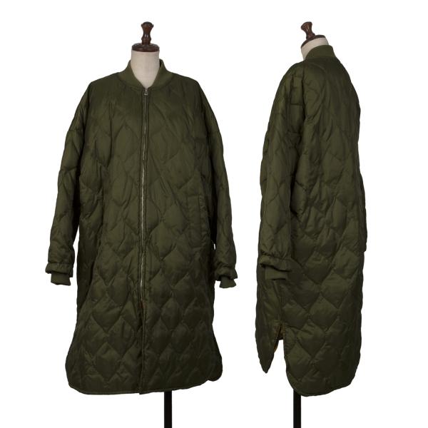 FURRY Quilted Long Down Jacket Olive Size F