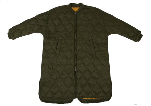 FURRY Quilted Long Down Jacket Olive Size F