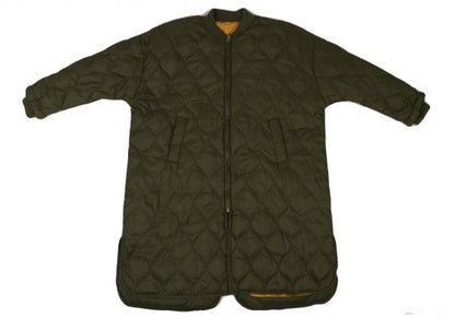 FURRY Quilted Long Down Jacket Olive Size F