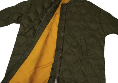 FURRY Quilted Long Down Jacket Olive Size F