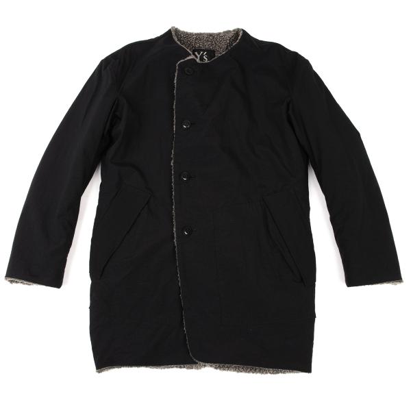 Y's Black Boa Lined Collarless Jacket Size 1