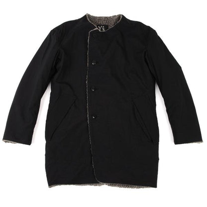 Y's Black Boa Lined Collarless Jacket Size 1