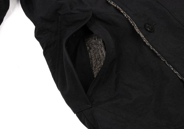 Y's Black Boa Lined Collarless Jacket Size 1