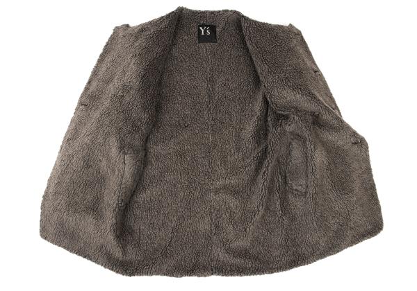 Y's Black Boa Lined Collarless Jacket Size 1