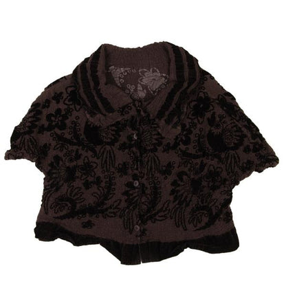 ISSEY MIYAKE me Garment-Dyed Flower Blouse Brown Size F