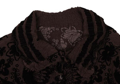 ISSEY MIYAKE me Garment-Dyed Flower Blouse Brown Size F