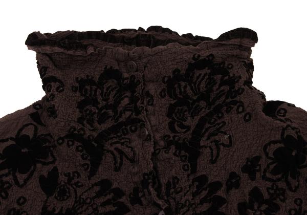 ISSEY MIYAKE me Garment-Dyed Flower Blouse Brown Size F