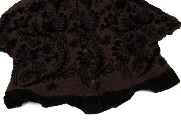 ISSEY MIYAKE me Garment-Dyed Flower Blouse Brown Size F