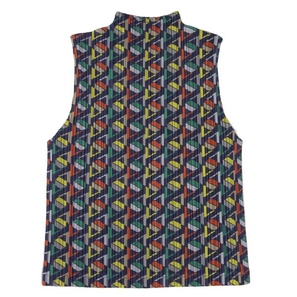 PLEATS PLEASE 17AW Geometric Print Pleated Top Navy Size 3