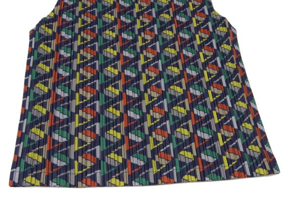 PLEATS PLEASE 17AW Geometric Print Pleated Top Navy Size 3