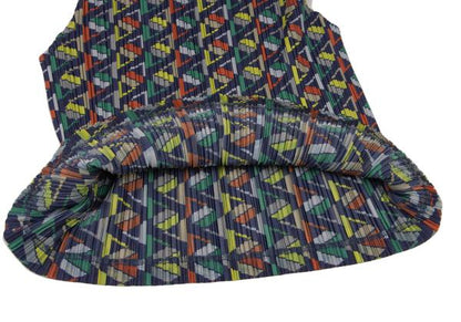 PLEATS PLEASE 17AW Geometric Print Pleated Top Navy Size 3