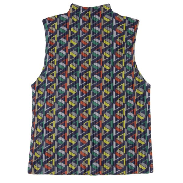 PLEATS PLEASE 17AW Geometric Print Pleated Top Navy Size 3