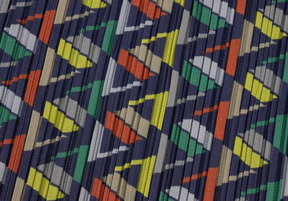 PLEATS PLEASE 17AW Geometric Print Pleated Top Navy Size 3