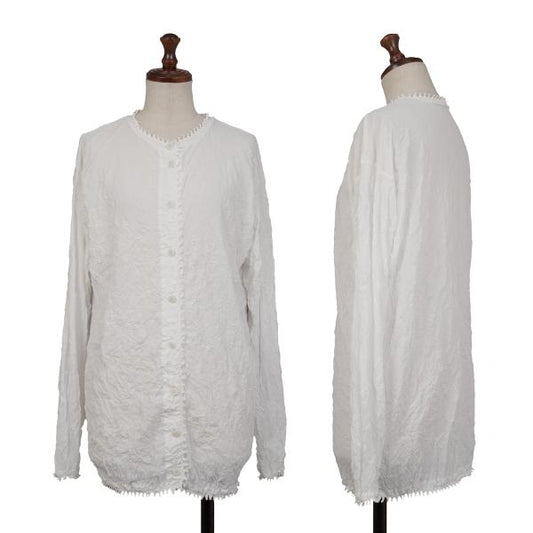 ISSEY MIYAKE HaaT Shibori Jagged Cut Blouse White Size 2
