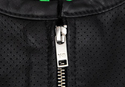 Y-3 15SS Sheepskin Mesh Back 3-Stripes Jacket Black Size XS