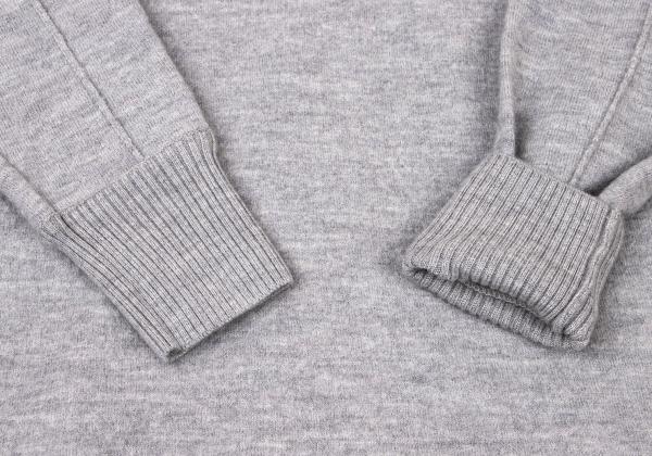 Y-3 Gray Logo Embossed Wool Knit Sweater Size XS