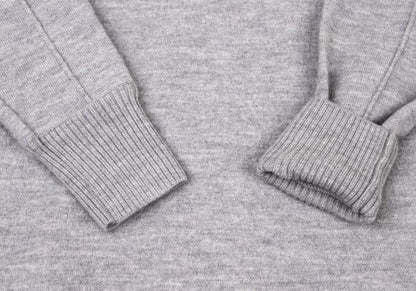 Y-3 Gray Logo Embossed Wool Knit Sweater Size XS