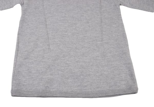 Y-3 Gray Logo Embossed Wool Knit Sweater Size XS