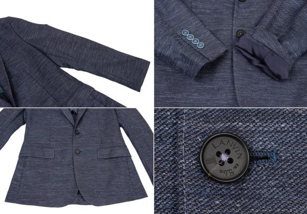 LANVIN en Bleu Linen Poly 3-Piece Suit Blue Size 48