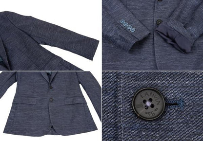 LANVIN en Bleu Linen Poly 3-Piece Suit Blue Size 48
