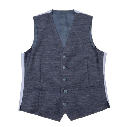 LANVIN en Bleu Linen Poly 3-Piece Suit Blue Size 48