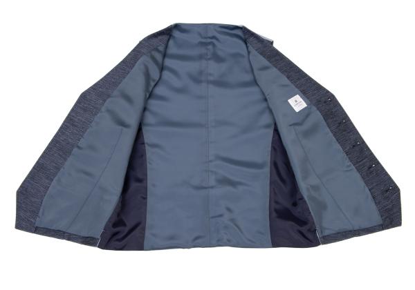 LANVIN en Bleu Linen Poly 3-Piece Suit Blue Size 48