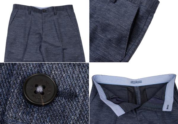 LANVIN en Bleu Linen Poly 3-Piece Suit Blue Size 48