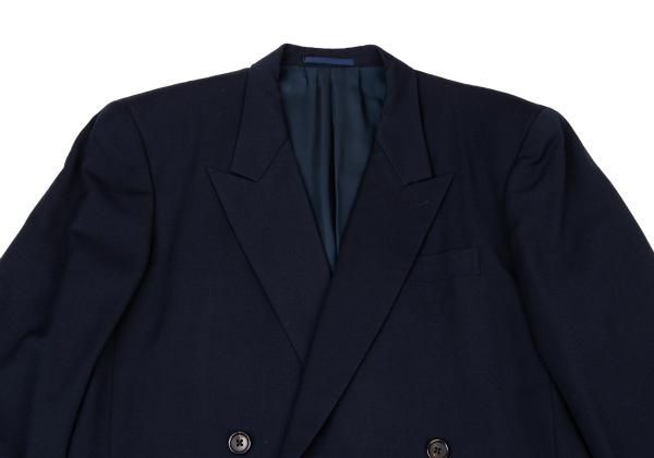 Y's for men Navy Wool Peak Double-Breasted Jacket Size M