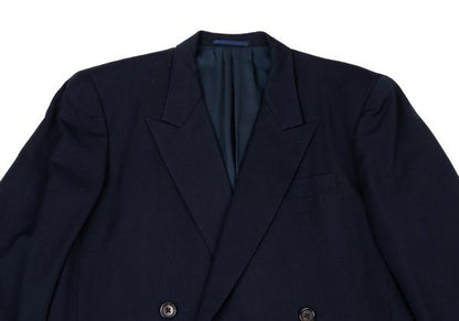 Y's for men Navy Wool Peak Double-Breasted Jacket Size M