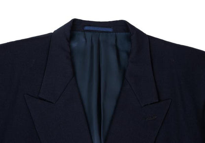 Y's for men Navy Wool Peak Double-Breasted Jacket Size M