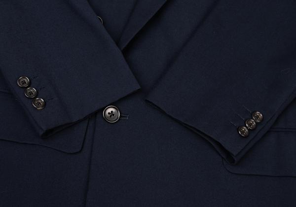Y's for men Navy Wool Peak Double-Breasted Jacket Size M