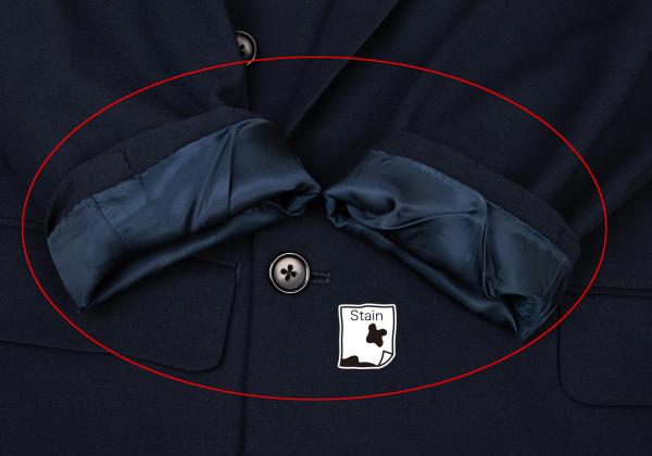 Y's for men Navy Wool Peak Double-Breasted Jacket Size M