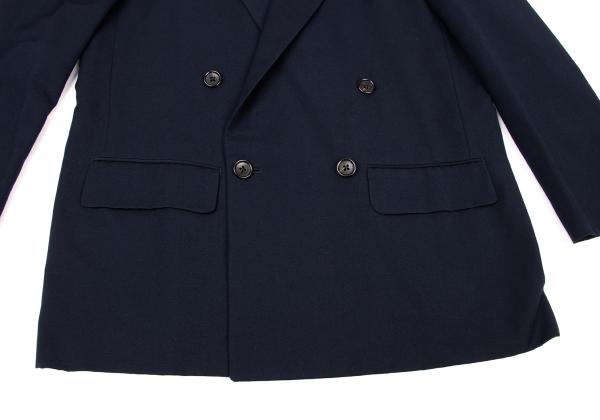 Y's for men Navy Wool Peak Double-Breasted Jacket Size M